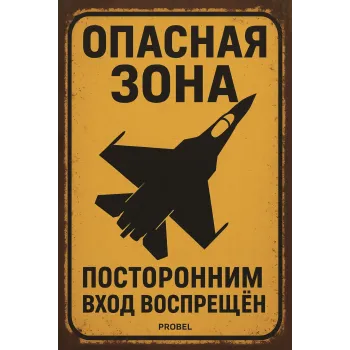 Metallschild "Опасная зона – Посторонним вход воспрещён" (RUS)