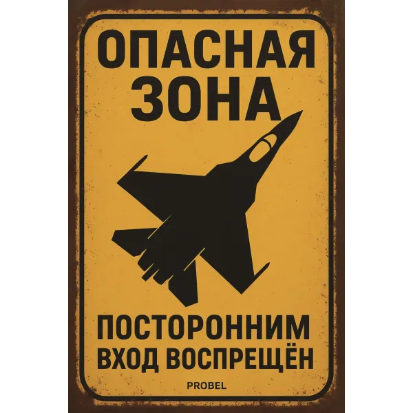Metallschild "Опасная зона – Посторонним вход воспрещён" (RUS)
