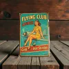 Metallschild "Flying Club Lounge – Cold – Hot Stories"