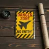 Metallschild Danger Zone – No Entry (Jet Silhouette)
