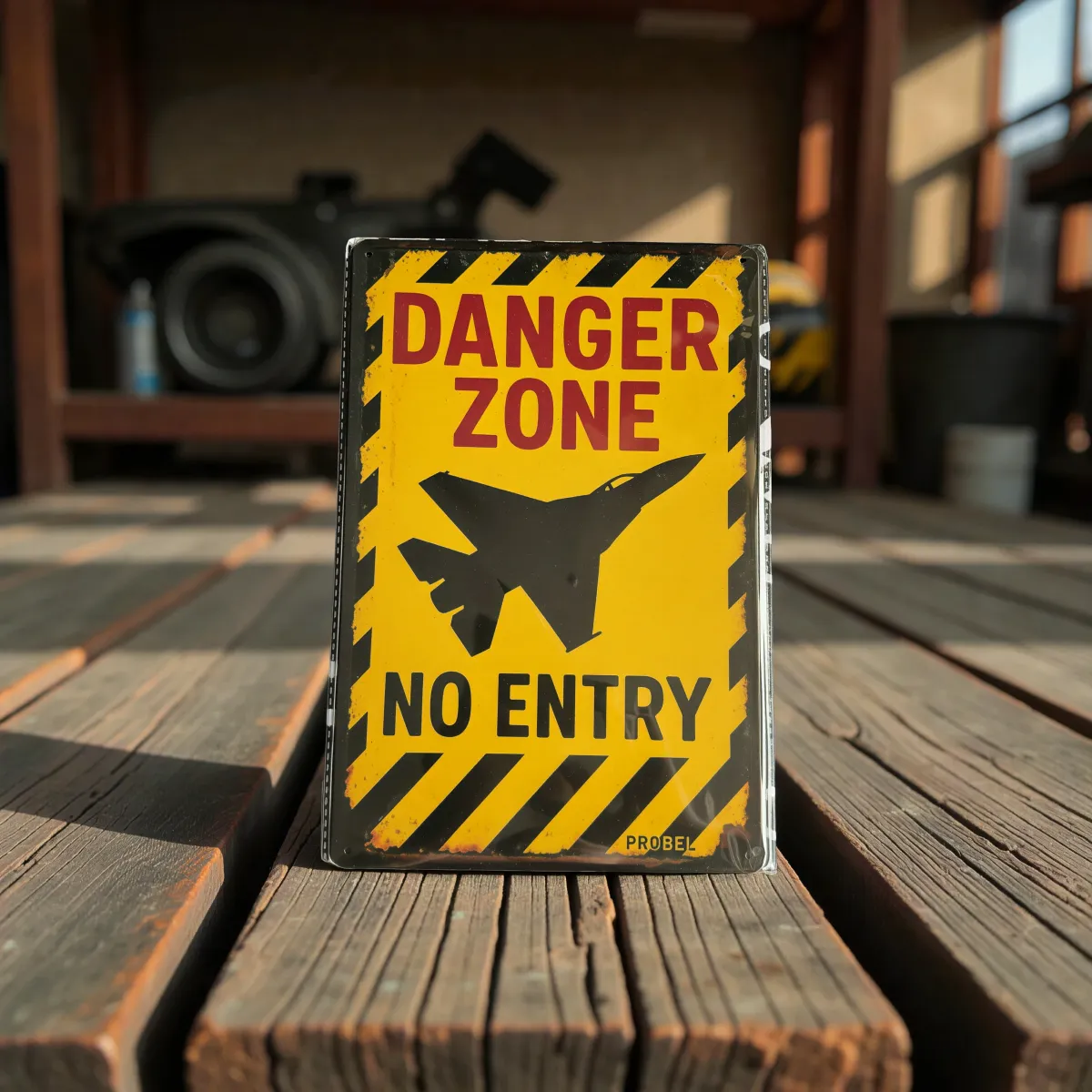 Metallschild Danger Zone – No Entry (Jet Silhouette)