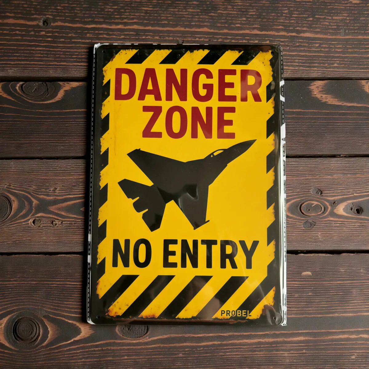 Metallschild Danger Zone – No Entry (Jet Silhouette)