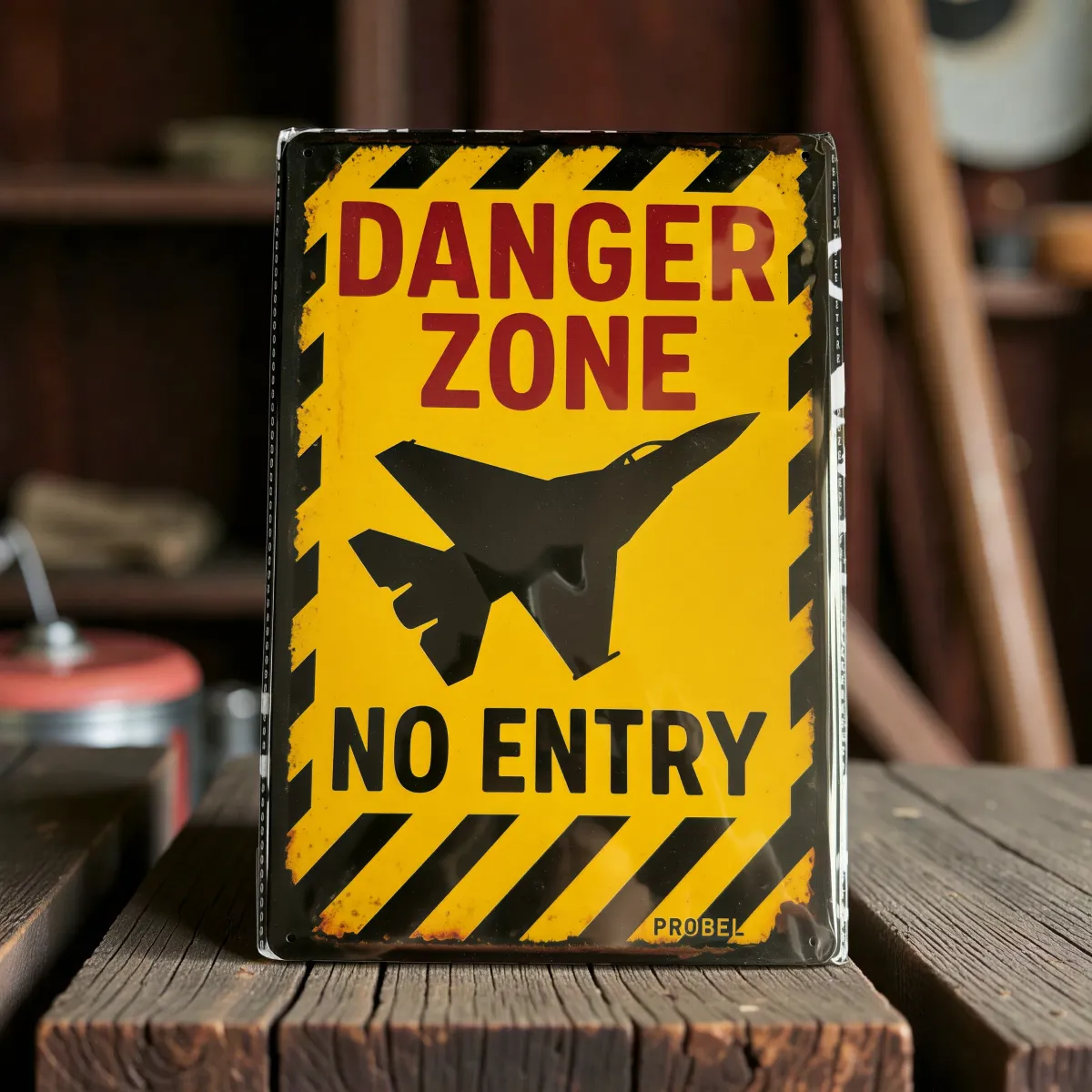 Metallschild Danger Zone – No Entry (Jet Silhouette)
