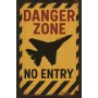 Metallschild Danger Zone – No Entry (Jet Silhouette)