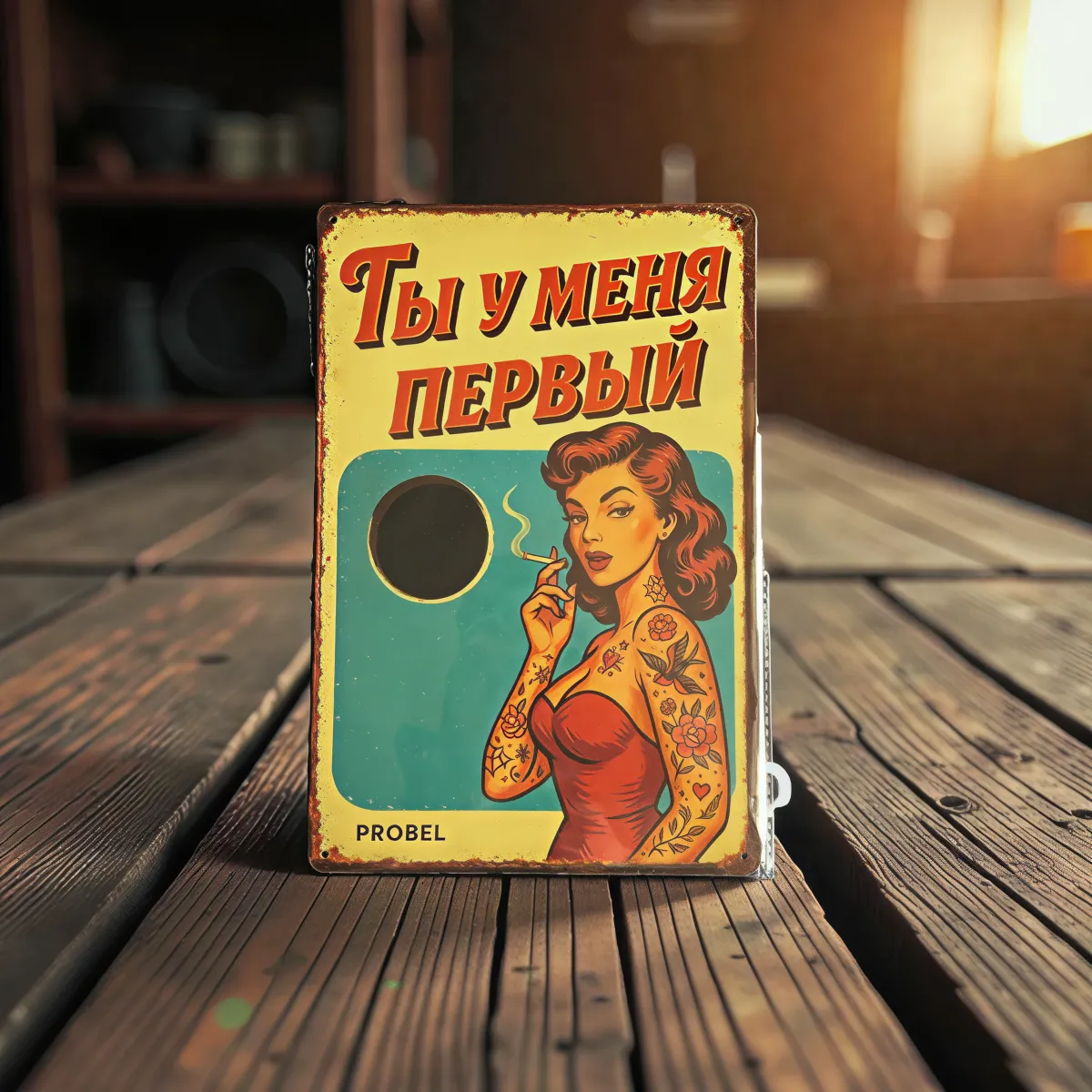 Metallschild "Ты у меня первый" (RUS), 20×30 cm