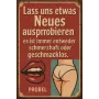 Жестяной знак "Lass uns etwas Neues ausprobieren" (DE), 20×30 cm