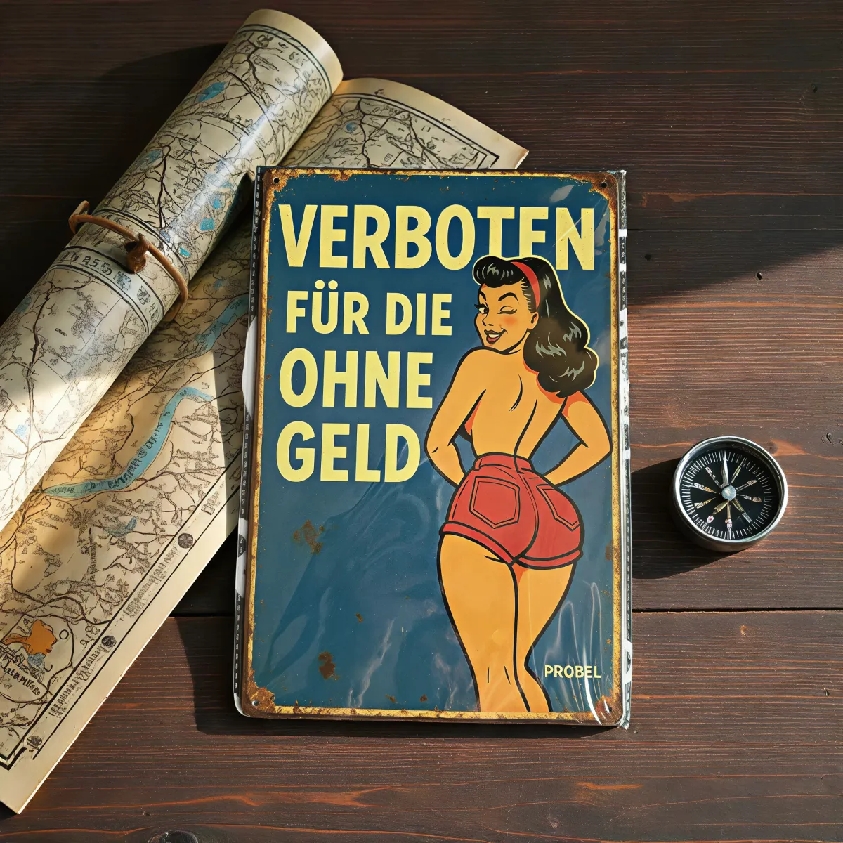 Tin Sign "Verboten für die ohne Geld (GER)", 20×30 cm