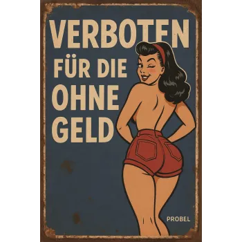 Metallschild "Verboten für die ohne Geld", 20×30 cm