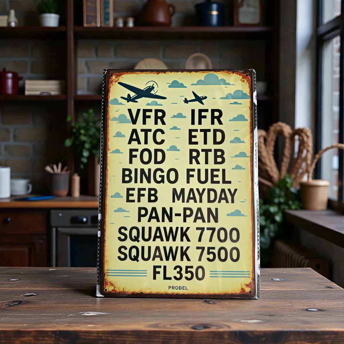 Metallschild "Aviation Abkürzungen", 20×30 cm
