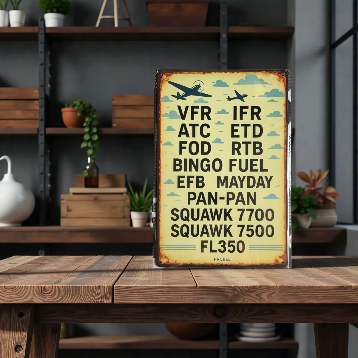 Metallschild "Aviation Abkürzungen", 20×30 cm