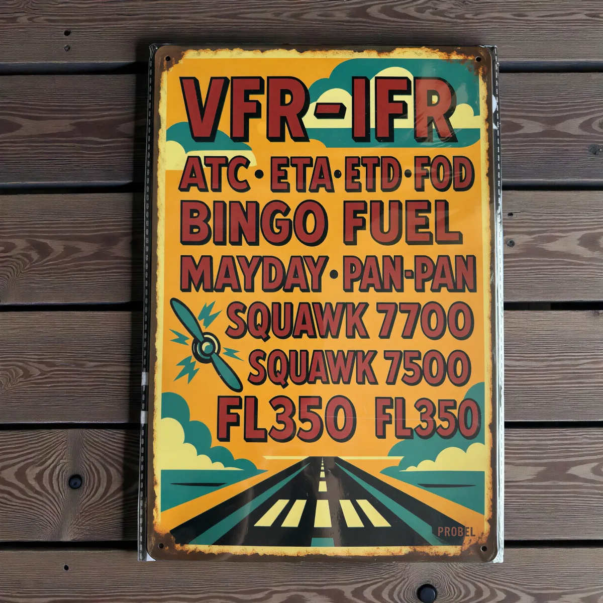 Metallschild "Aviation Abkürzungen II", 20×30 cm