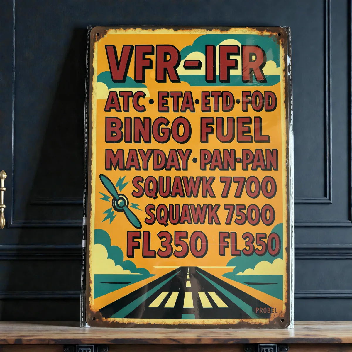 Metallschild "Aviation Abkürzungen II", 20×30 cm