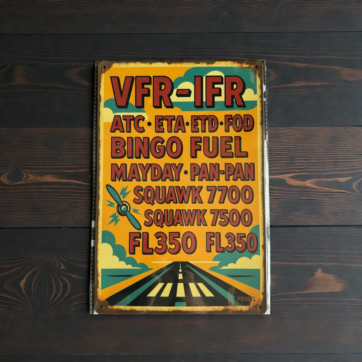 Metallschild "Aviation Abkürzungen II", 20×30 cm