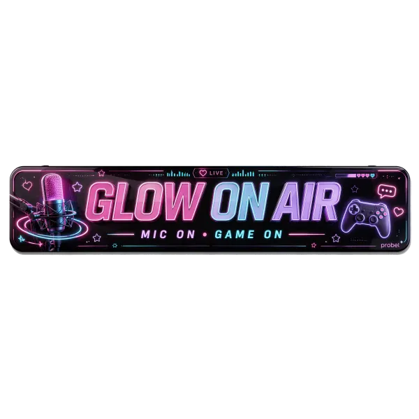Metallschild "Glow On Air (ENG)", 10×40 cm