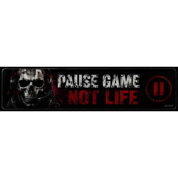 Metallschild "Pause Game Not Life (ENG)", 10×40 cm