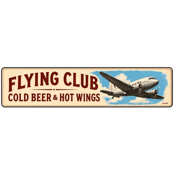 Metallschild "Flying Club (ENG)", 10×40 cm