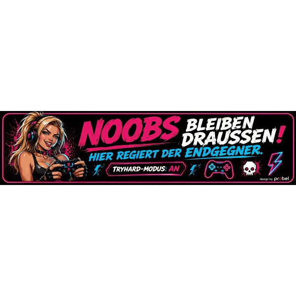 Metallschild "Noobs bleiben draußen!", 10×40 cm
