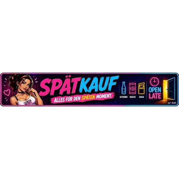 Metallschild "Spätkauf", 10×40 cm