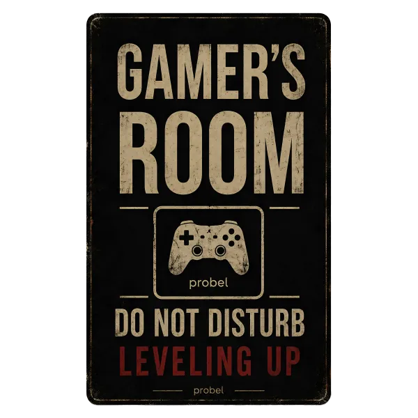 Metallschild "Gamer’s Room – Do Not Disturb (ENG)", 20×30 cm