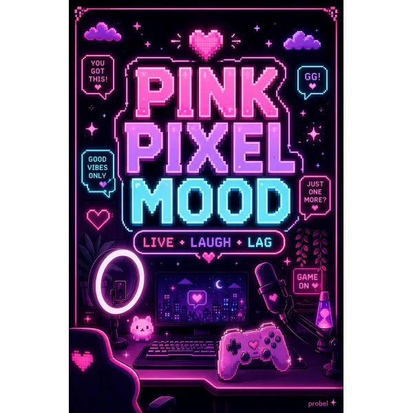 Metallschild "Pink Pixel Mood (ENG)", 20×30 cm
