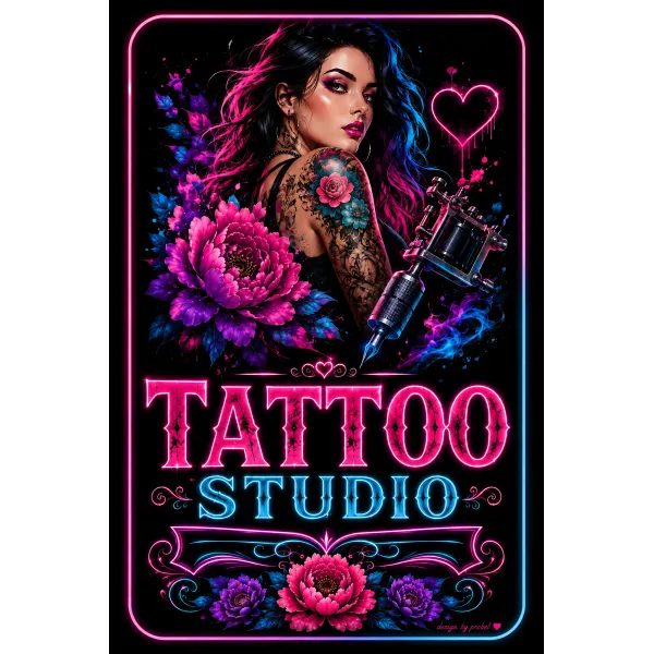 Metallschild "Tattoo Studio (ENG)", 20×30 cm