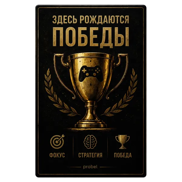 Metallschild "Здесь рождаются победы (RUS)", 20×30 cm